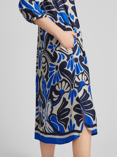 Milano Italy Midi-jurk met all-over motief Blauw - 3