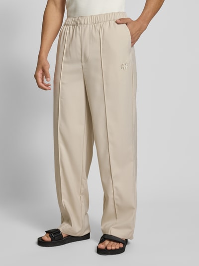 Pegador Wide leg stoffen broek met vaste persplooien, model 'Belds' Offwhite - 4