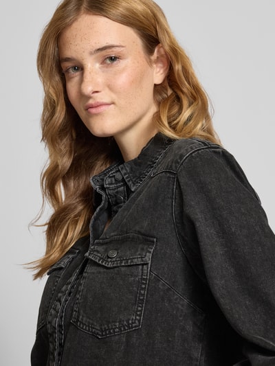 Noisy May Sukienka jeansowa z wykładanym kołnierzem model ‘NEW SIGNE’ Czarny 3