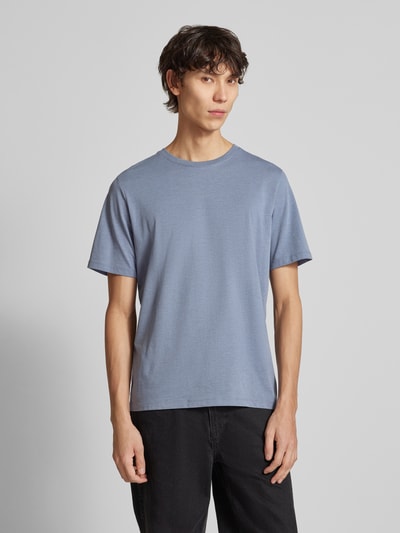 Jack & Jones T-Shirt mit geripptem Rundhalsausschnitt Rauchblau Melange 4