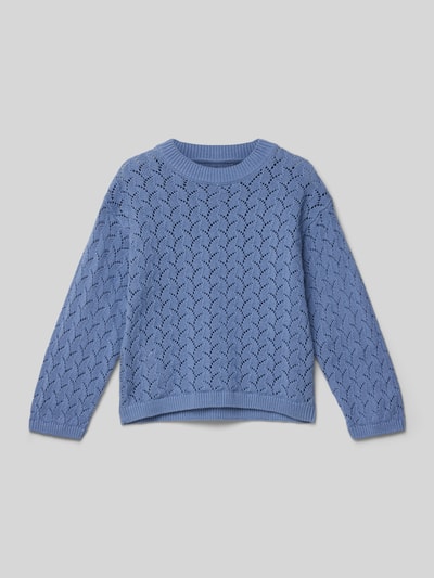 Mango Strickpullover mit gerippten Abschlüssen Bleu 1