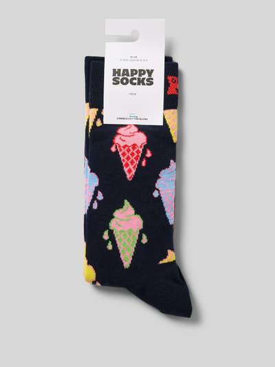 Happy Socks Socken mit Label-Print Dunkelblau 3