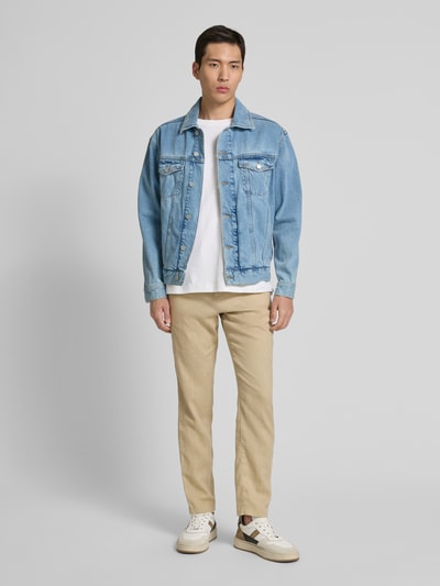 Tommy Hilfiger Loose fit stoffen broek van linnenmix, model 'HARLEM' Beige - 1