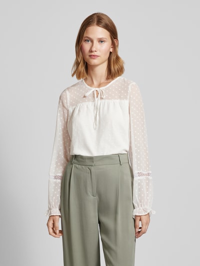 Vero Moda Blouse met vetersluitingen, model 'LEAH' Wit - 4