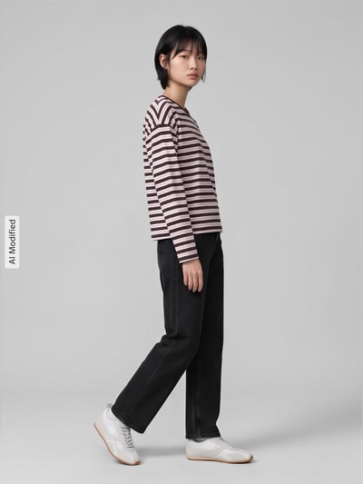 ONLY Boxy Fit Langarmshirt aus reiner Baumwolle Modell 'SOPH' Rosa 1