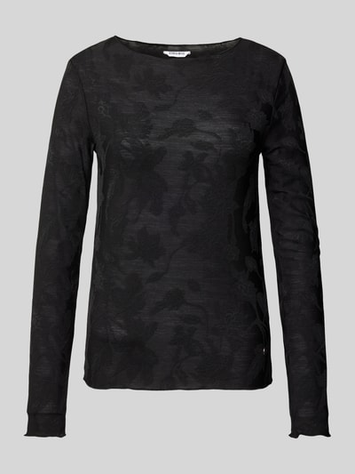 ZABAIONE Longsleeve mit U-Boot-Ausschnitt Modell 'Ha44rley' Black 2