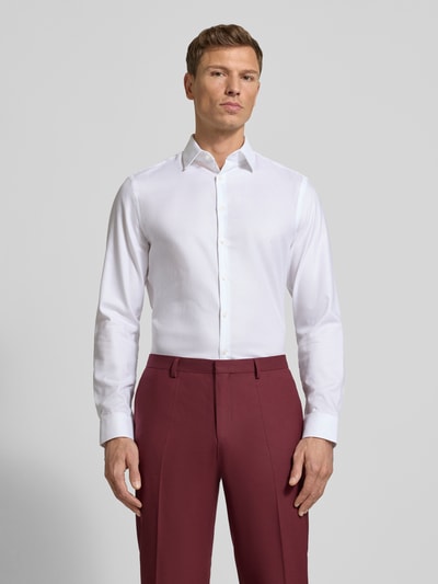 Jake*s Slim fit zakelijk overhemd van katoen met kentkraag Wit - 4