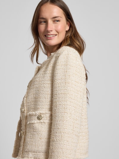 WHITE LABEL Blazer in Bouclé-Optik mit Knopfleiste Beige 3