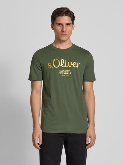 s.Oliver RED LABEL Regular Fit T-Shirt aus reiner Baumwolle Oliv 4