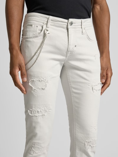 Antony Morato Tapered Fit Jeans mit Ketten-Detail Weiss 3