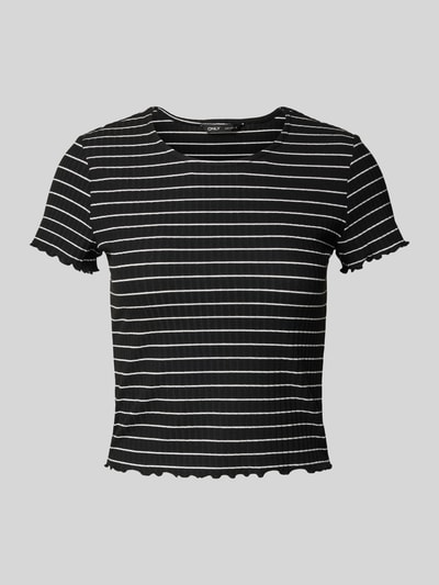 Only Slim fit T-shirt met viscose, model 'EMMA' Metallic zwart - 2