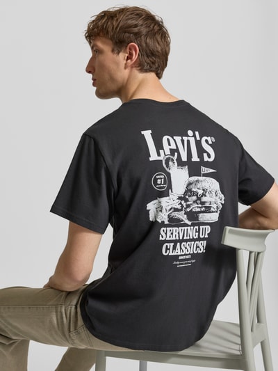 Levi's® T-shirt o kroju relaxed fit z czystej bawełny Czarny 3