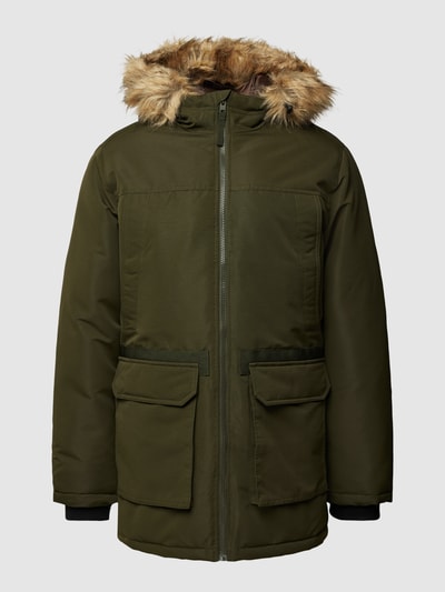 Jack & Jones Parka z obszyciem ze sztucznego futra model ‘EWING’ Oliwkowy 2