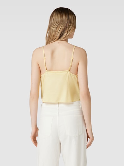 Tommy Jeans Top met V-hals, model 'POPLIN' Lichtgeel - 5