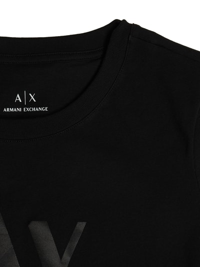 ARMANI EXCHANGE T-shirt met logoprint in metallic look  Zwart - 2