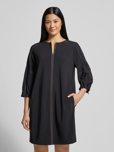 Marc Cain Knielanges Kleid mit V-Ausschnitt BLACK 4