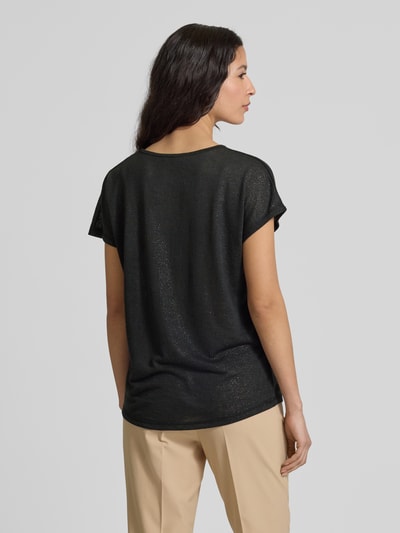 Christian Berg Woman T-Shirt mit geripptem Rundhalsausschnitt Black 5