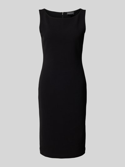 Emporio Armani Knielanges Kleid mit Strukturmuster Black 1