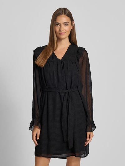 Vero Moda A-Linien-Kleid mit Taillengürtel Modell 'PETRA' Black 4