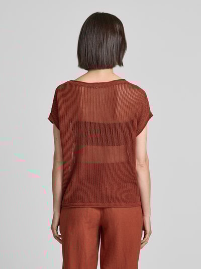 Soyaconcept T-Shirt mit Lochmuster Modell 'LAURETTE' Rostrot 5