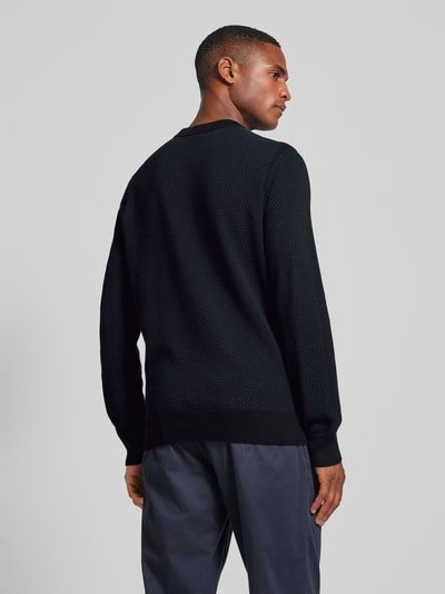 BOSS Orange Gebreide pullover met structuurmotief, model 'Kaponski' Zwart - 5