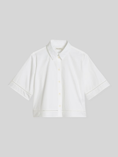 Marc O'Polo Regular Fit Kurzarmbluse aus reiner Baumwolle mit Lochstickerei Weiss 2