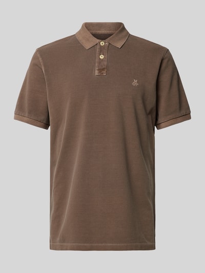 Marc O'Polo Poloshirt mit Label-Detail Mittelbraun 2