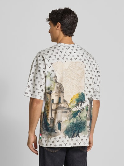 CARLO COLUCCI Oversized T-Shirt mit Label-Stitching Offwhite 5