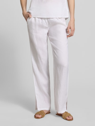 Christian Berg Woman Leinenhose mit elastischem Bund und Gesäßtaschen Weiss 4