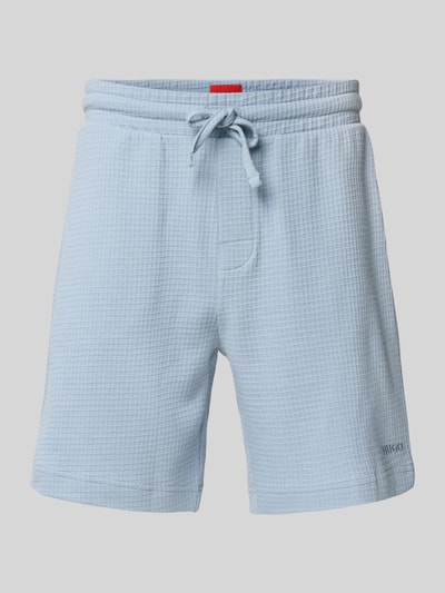 HUGO Regular Fit Sweatshorts mit Strukturmuster Modell 'Austin' Blau 1