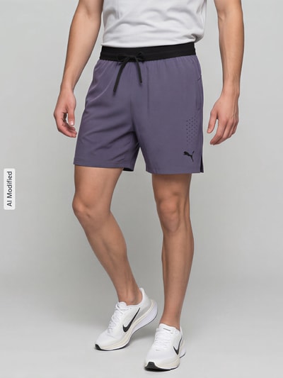 PUMA Performance Regular Fit Sportshorts mit Logo-Print Modell 'M PWRMODE 5' Anthrazit 4