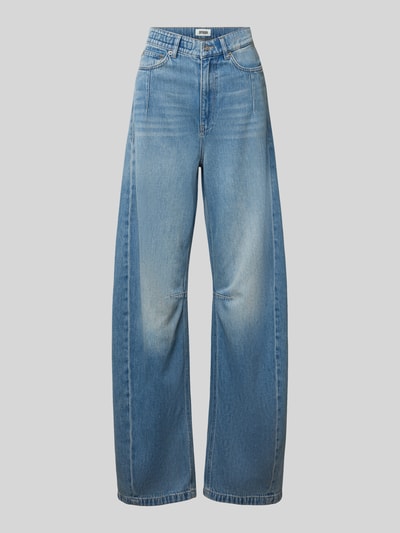Produktfoto, niebieskie jeansy z prostą nogawką z czystej bawełny, 5 kieszeni, zapięcie na guzik i zamek błyskawiczny, Straight Fit, Model 'LIABLE' od DRYKORN, szerokość w rozmiarze 27/34: 35 cm, długość wewnętrzna nogawki w rozmiarze 27/34: 86 cm