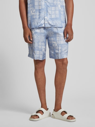 THE KOOPLES Regular Fit Shorts mit Allover-Print Hellblau 4