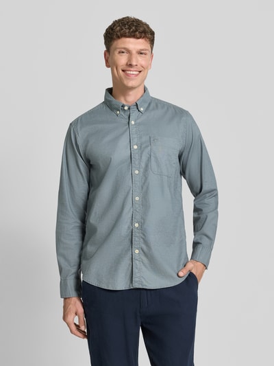 camel active Regular fit vrijetijdsoverhemd met Button-downkraag Jeansblauw - 4
