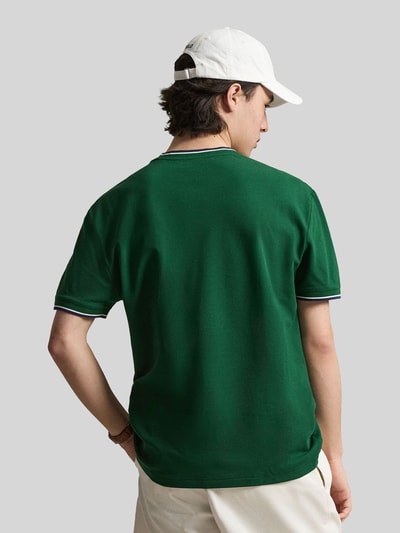 Polo Ralph Lauren Koszulka T-shirt z mieszanki bawełny w kroju regular fit z kontrastowymi paskami Zielony 5