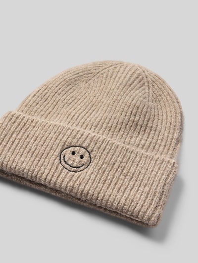 PIECES Beanie met borduursel Model 'MALIKA' Beige gemêleerd - 2