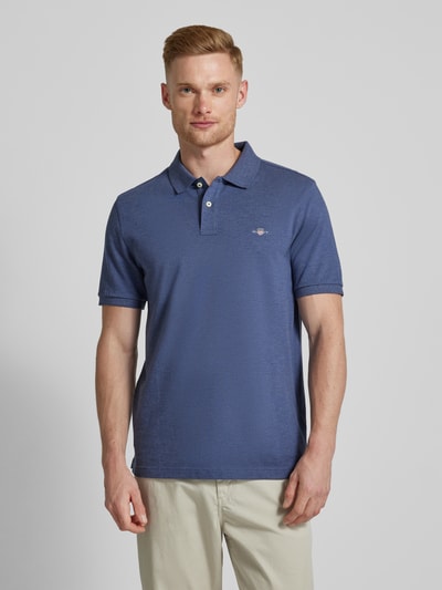 Gant Regular Fit Poloshirt mit Label-Stitching Jeansblau Melange 4