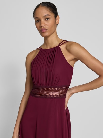 Jake*s Cocktail Abendkleid mit gelegten Falten Dunkelrot Melange 3