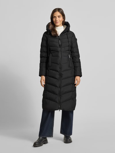 khujo Gewatteerde lange jas, model 'Ingram' Zwart - 4