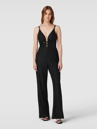 V.M. Jumpsuit mit Strukturmuster Black 4