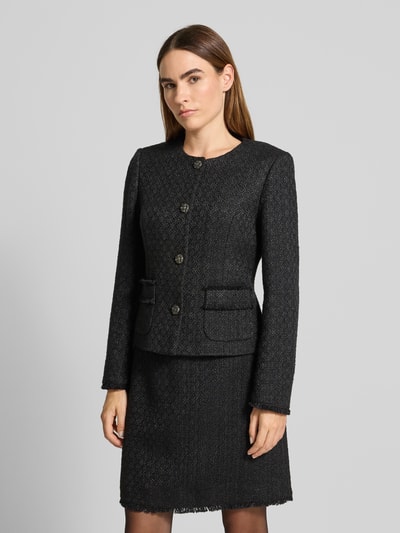 Marc Cain Żakiet z imitacji bouclé Czarny 4