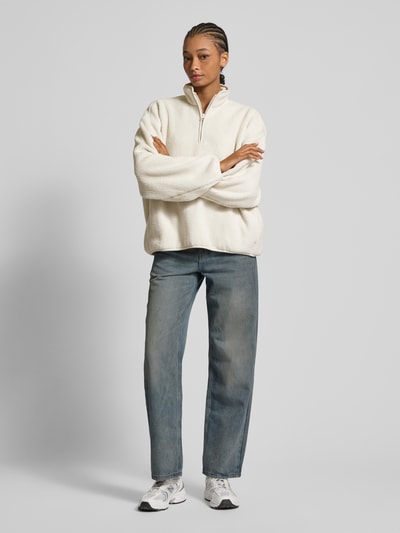 WEEKDAY Oversized Sweatshirt mit Stehkragen Offwhite 1