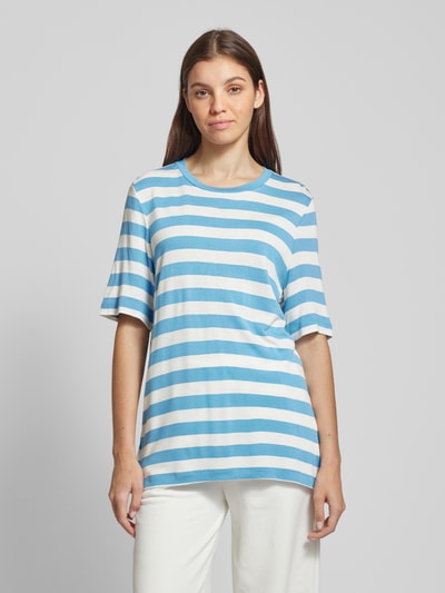 Marc O'Polo Denim T-Shirt mit Streifenmuster Hellblau 4