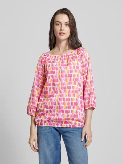 Montego Bluse mit Allover-Muster Pink 4