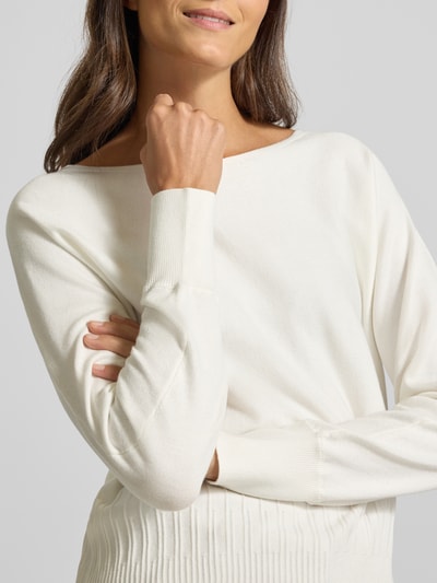 s.Oliver BLACK LABEL Comfort fit gebreide pullover van viscosemix Offwhite - 3