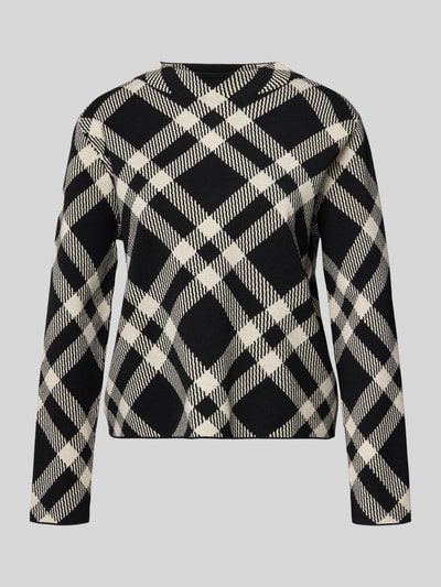 comma Gebreide pullover van viscosemix met ronde hals Zwart - 2