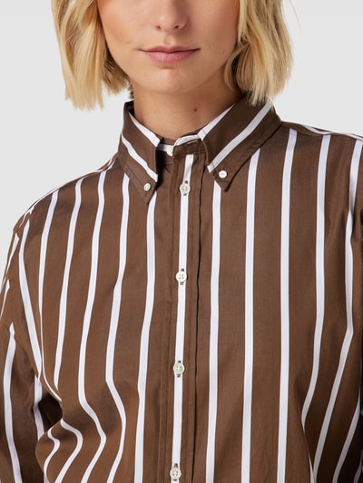 Polo Ralph Lauren Overhemdblouse met streepmotief Chocoladebruin - 3
