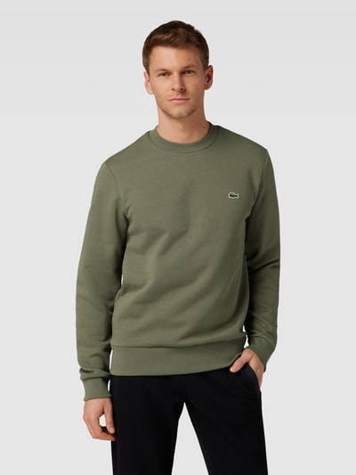 Lacoste Sweatshirt in melangelook Olijfgroen - 4