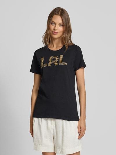 Lauren Ralph Lauren T-Shirt mit Stitching und Rundhalsausschnitt Modell 'KATLIN' Black 4