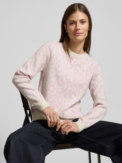 Vila Strickpullover mit Rundhalsausschnitt Modell 'RIL' Rosa 3